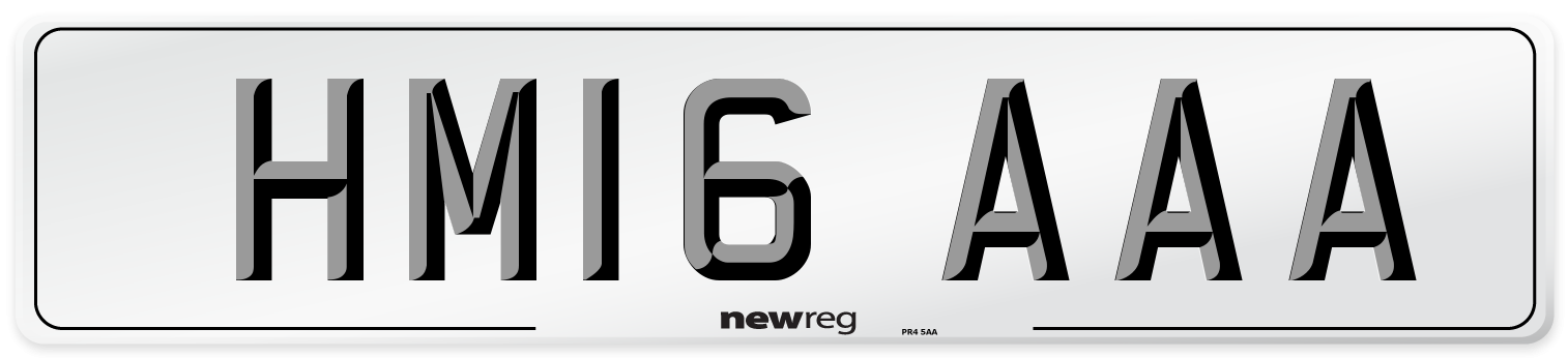 HM16 AAA Number Plate from New Reg
